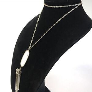 KENDRA SCOTT WHITE STONE AND SIVER RAYNE NECKLACE!!!  NWT!!!